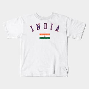 India Country Heritage Flag Vintage Kids T-Shirt